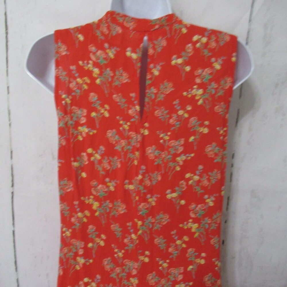 April Cornell Dress S Small Orange Floral Maxi Prairie Cottagecore - Picture 5 of 8